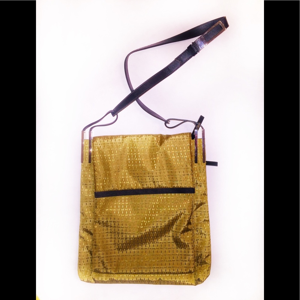 LA PAGAYO Gold Signature Nylon/Leather Crossbody